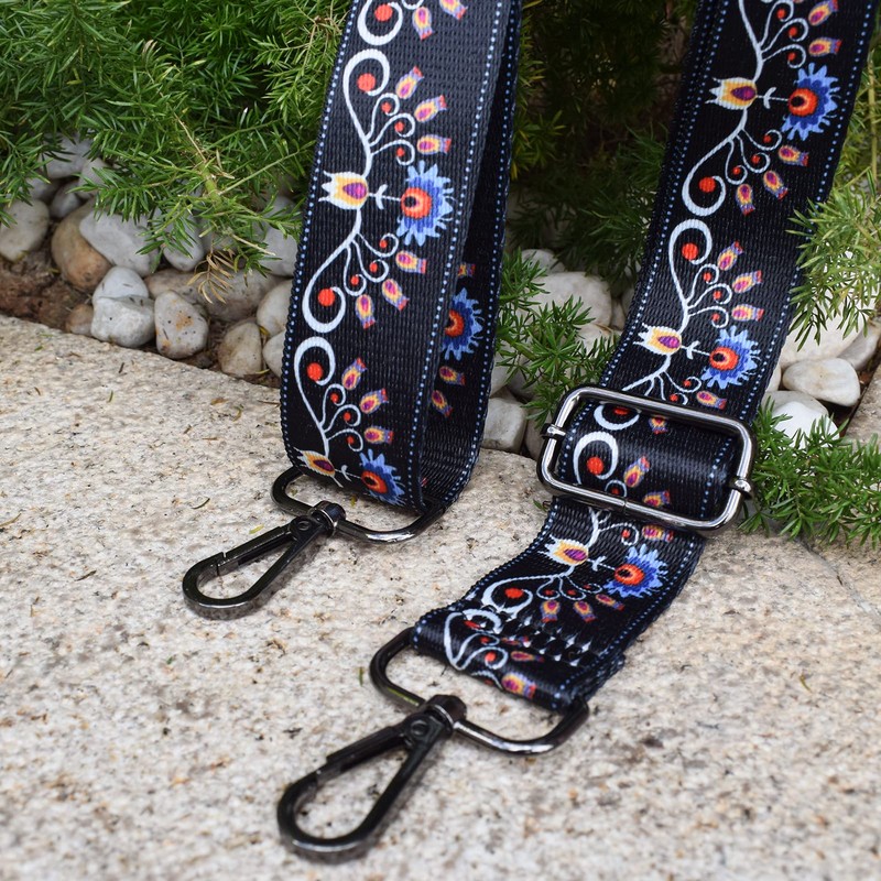 - Purse Strap Adjustable Guitar Style Multicolor Canvas Crossbody Strap