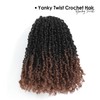 Yanky Twist Crochet Hair (8+10+12 inch)*3,Total 9 packs,Ombre Auburn,Pre-Looped Yankee