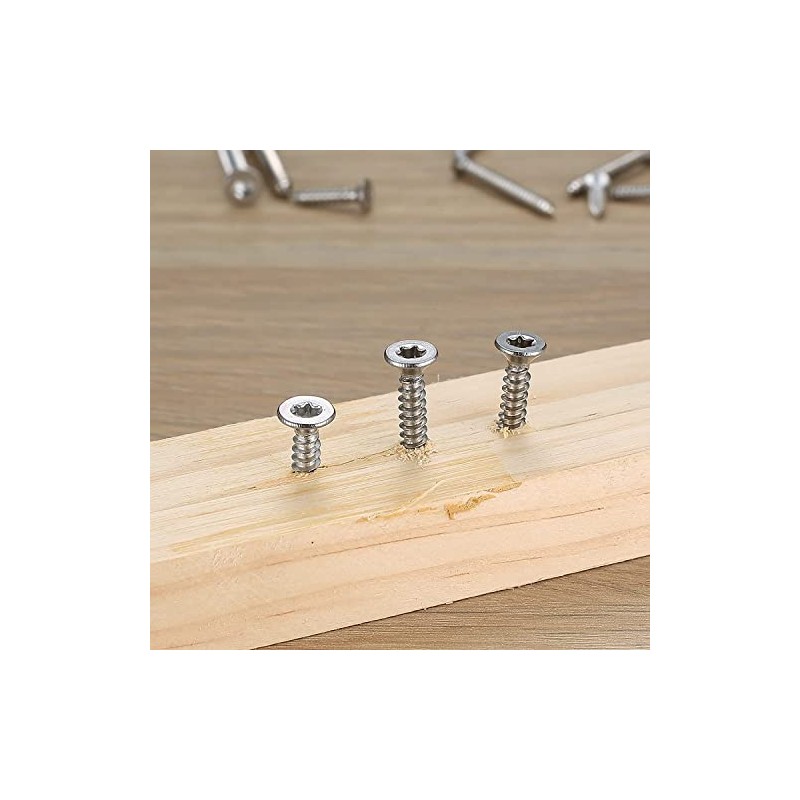 400 Pcs M3/M3.5/M4 Wood Screws, Torx Head Pan Head Self