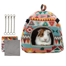 Hamster Rat Guinea Pigs Bed Warm House Hideout Hanging Nest for Hedgehogs Squirrels Sugar Gliders Chinchillas Birds and Other Small Animals. M, Ethnic Style.