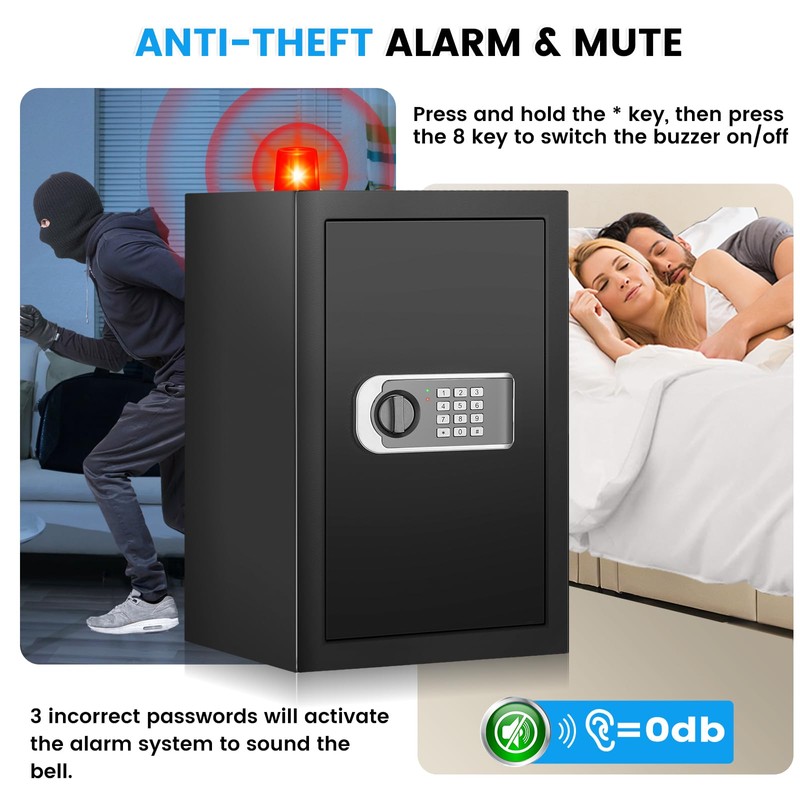 [16.54" Tall] Safe Box, 2.8 Cuft Home Safes Water and