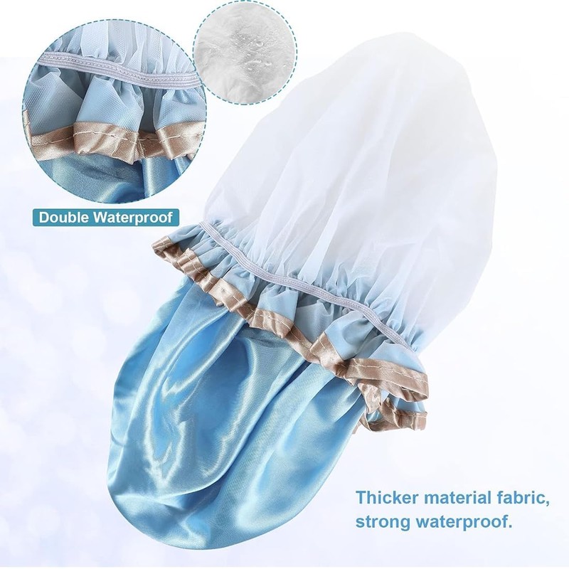 Gorros de Baño 3 Paquetes,Gorros de baño impermeable satinado para