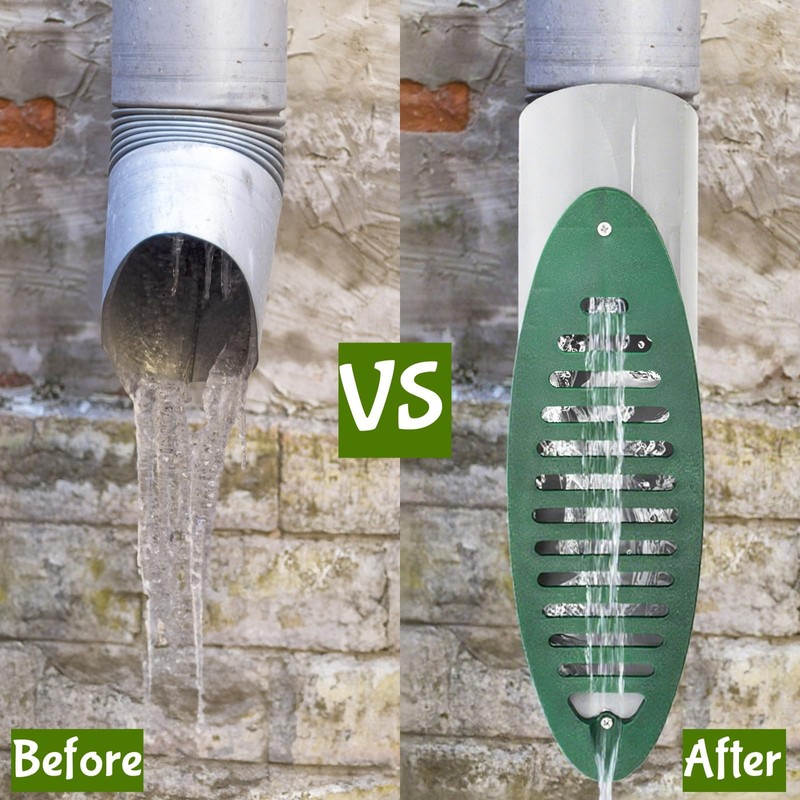 Mezchi 2 Pack 4 Inch Green Angled Drainage Grate, Yard