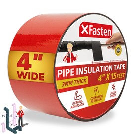 XFasten Foam Pipe Insulation Tape 4 Inch x 15 Feet Heavy-Duty AC Line Insulation Outdoor Pipe Wrap Tape AC Pipe Insulation Outdoor Pipe Insulation Wrap Tape HVAC Line Insulation Pipe Wrap Around Tape
