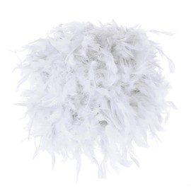 LOLYSIC White Feather Light Shade, 40cm Diameter Fluffy Lamp Shades for Ceiling Light, Table Lamp, Pendant Light, Floor Lampshade for Bedroom Living Room Hotel