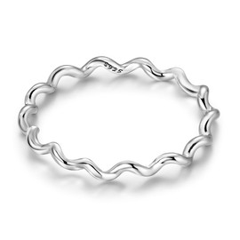 Parmuz 925 Sterling Silver Rings for Woman Dainty Stackable Ring CZ Star Moon Cross Eternity Engagement Bands Ring Gift for Her