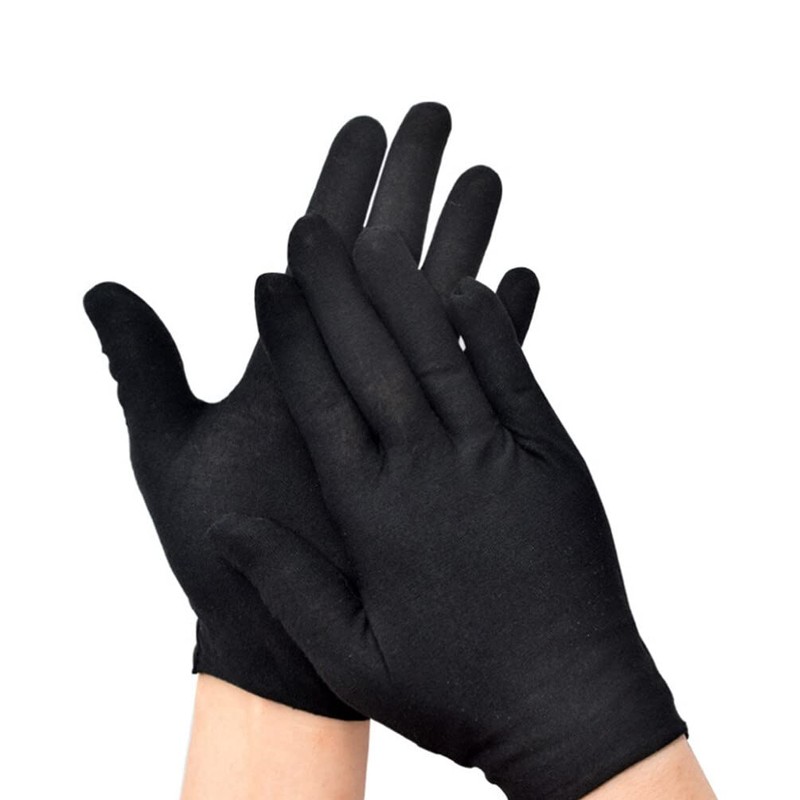 Ipetboom 12 Pairs Cotton Work Gloves Coin Gloves Jewelry Inspection