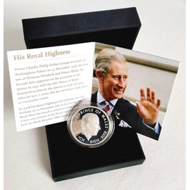 2008 Prince Charles of Wales 60th Birthday UK Silver Proof £5 Pounds
