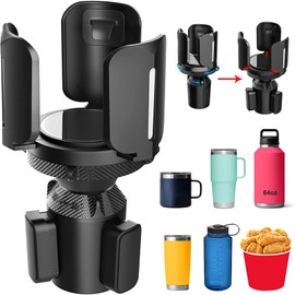 Car Cup Holder Expander, Expanding Large Cup Holder Adapter with Adjustable Base Stable Car Accessories Vehicles Drink Extender for 2.76 to 5.51" Cup/Bottle