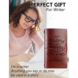 InnoBeta Writer Journal Gifts for Women, Men - I'm a Writer Anything You Say or Do May be Used in a Story - 7.8"x5" Embossed Refillable Notebook - Funny Gifts for Writers, Authors, Christmas