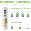 EBL AA 2800mAh High Performance Ni-MH Rechargeable Batteries, 4 Pack