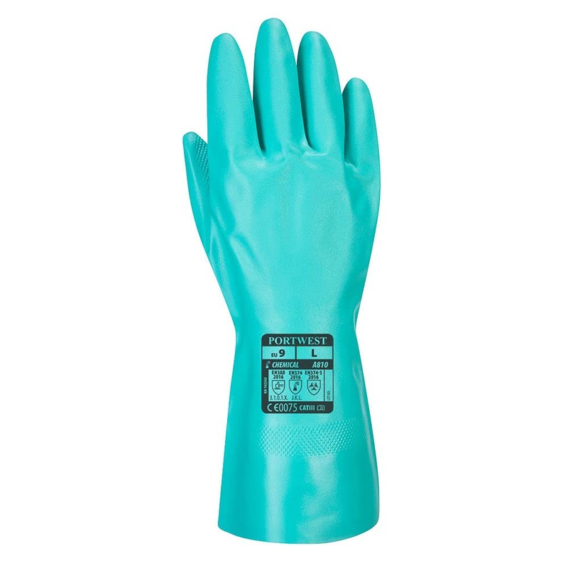 Portwest A810 Nitrosafe Chemical Gauntlet Green, Small