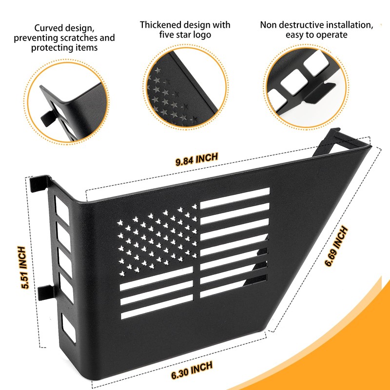 MAIKER Metal Rear Door Storage Box, Door Side Insert Organizer
