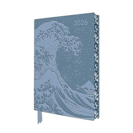 Katsushika Hokusai: The Great Wave 2026 Artisan Art Vegan Leather Diary Planner - Page to View with Notes