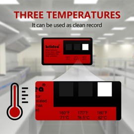 Dishwasher Temperature Labels, Briidea Temperature Label for Dishwashers, 3-Temp 160°F/71℃, 170°F/76.5℃, 180°F/82℃, Pack of 24 Labels, Easy to Use