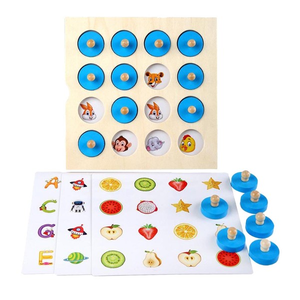 Interactive Wooden Memory Matching Game Chess Board for Young Children