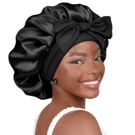 ZSPERKLA Satin Bonnet Silk Bonnet for Sleeping, Double Layer Hair Bonnet with Tie Band for Women