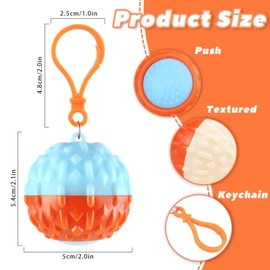 2Pcs Fidget Spinners Textured Ball Toys - Plastic Push Fidget Keychain Spinner Toy, Sensory Stone Spinner Toy for Kids Adults, Finger Stress Balls Sensory Toys Christmas Party Favors Classroom Prizes