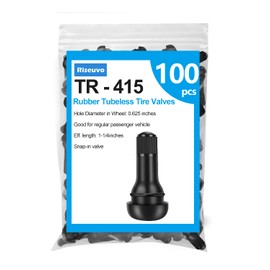 Riseuvo 100pcs TR415 Tire Valve Stem Rubber Snap-in Valves, Tubeless Valve Stems Suit for 0.625 inch Rim Holes on Standard Vehicle Tires