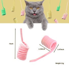 WishLotus 3Pcs Cat Spring Toy with Catnip, Plush Cat Spiral Toy to Kill Time and Keep Fit, Cat Interactive Toys for Indoor Cats for Swatting, Exercising, Biting, Hunting Kitten (3pc)