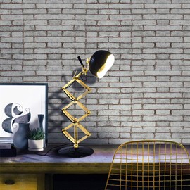 LZH-LP Stone Wallpaper, 17.7"×236" Peel & Stick Vinyl Roll Cement Brick Stitching Self-Adhesive Wallpaper for Wall Decal