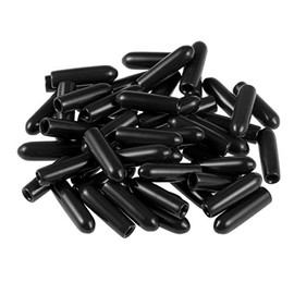 uxcell 50pcs Rubber End Caps 2.5mm ID Vinyl Round Tube Bolt Cap Cover Screw Thread Protectors Black
