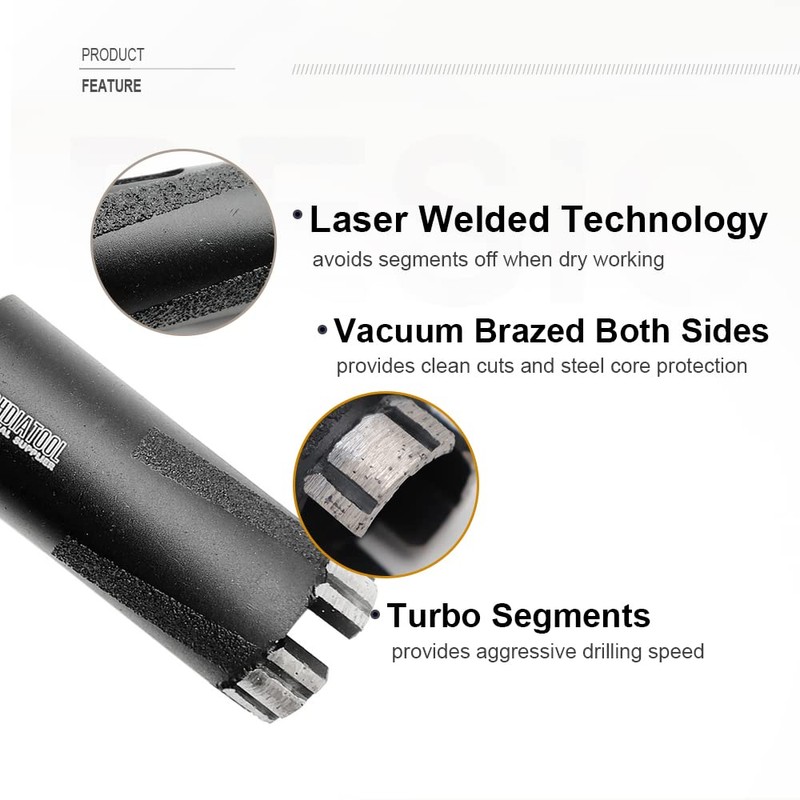 SHDIATOOL Diamond Core Drill Bits 2-1/4 Inch for Hard Stone