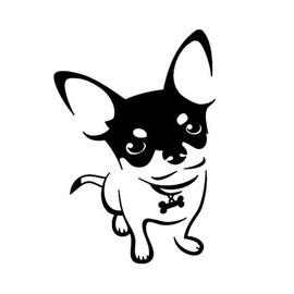 [JASDESIGN] Dog Sticker Sticker Chihuahua Eyes Dog Dog Car Motorcycle Decal JM-143 (Black, 1)