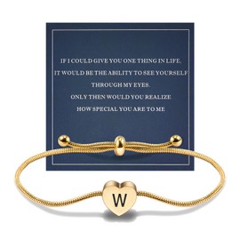 QianSiLi I Love You Gifts For Her 26 Initial Bracelet Gold Bracelet For Women Jewellery Gift For Daughter Sisters Friends Mom Colleague Lover Birthday Christmas W