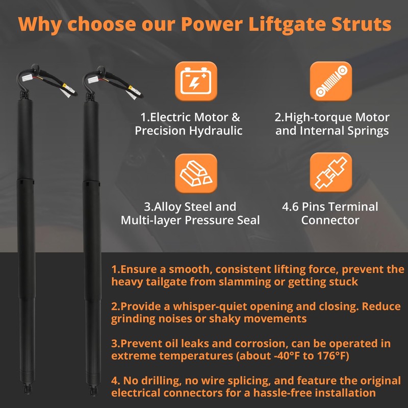 68920-0E050 68910-0E070 Power Liftgate Struts for 2020-2025 Toyota Highlander Rear