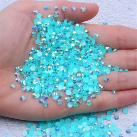 Flatback Rhinestones Round Gems for Nails Art and Crafts 620Pcs SS30 6mm AB Crystals Glitter Stone DIY Bags Clothes Shoes (Aqua Blue AB)
