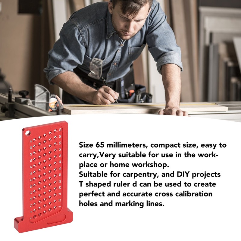 65mm Woodworking Hole Positioning Scribing Gauge Aluminum Alloy Portable Scriber