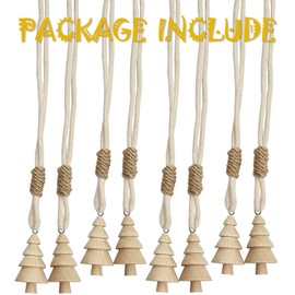 Curtain Holdbacks Boho Tiebacks for Drapes, Farmhouse Cotton Rope Tie Backs with Decorative Wood Christmas Tree, Curtain Accessories Holders for Indoor Outdoor Use, Set of 4