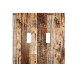 Spshian Light Switch Cover Rustic Brown Wood Vintage Plank 2 Gang Wall Plate Double Light Switch Plate Toggle Decorative Outlet Covers Electrical Switchplate for Farmhouse Cabin Home Decor