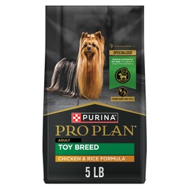 Purina Pro Plan Toy Breed Dog Food, Chicken and Rice Formula With Guaranteed Live Probiotics - 5 lb. Bag