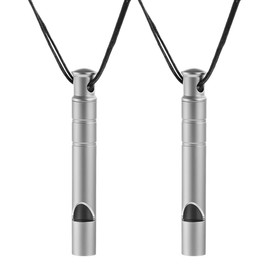 UYVPAER 2Pcs Trillerpfeife Laut Notfall, Signalpfeife Titanium Rostfrei Mit Innovativem Doppelloch-System 120Db Alarm Geschliffenes Mundstück Kompakt Outdoor Camping Wandern Notfall Für Sportl