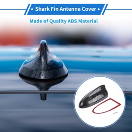 VekAuto Shark Fin Antenna Cover, AM/FM Signal Roof Aerial Universal for Car Auto SUV Truck Offroad ABS Material with Adhesive Base Carbon Fiber Pattern Black