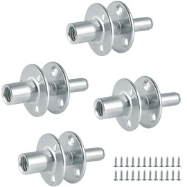 Fardtry 4 Sets Metal M12 Bed Post Connectors, Three Holes Screw-in T-Nuts, Furniture Leg Fasteners with Screws for Connecting Bed, Sofa, Cabinet Legs