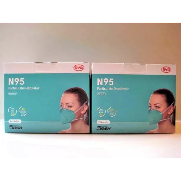 BYD Care N95 Particulate Respirator 2 BOXES = 40 masks