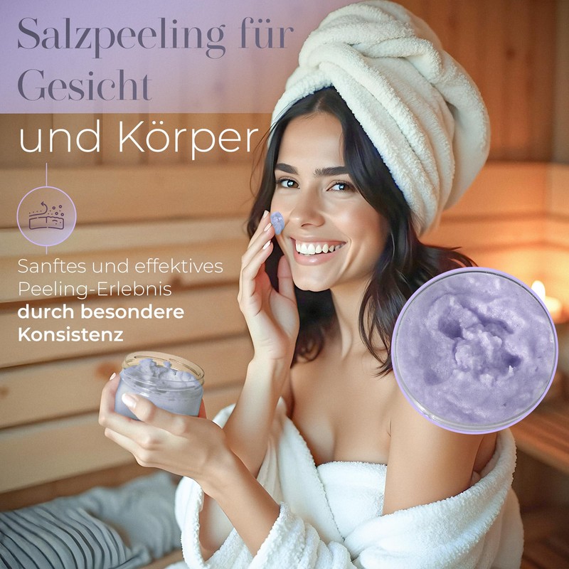 réju.mo Exfoliating Salt Scrub for Face and Body, Sauna Salt