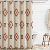 Jimuzi Southwest Linen Shower Curtain Aztec Geometric Stripes Fabric Shower