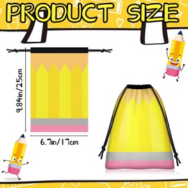 Denylo pro 12 Pcs Pencil Drawstring Bags 6 Colors Back to School Pencil Drawstring Bags for Back to School Favor Birthday Party Supplies