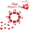 Valentines Day Press On Nails French Tip Fake Nails Short