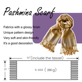 Wendyfull Two Tone Silky Paisley Pashmina Shawl Wraps for Women Jacquard Pashminas Wrap Rave Scarf Soft