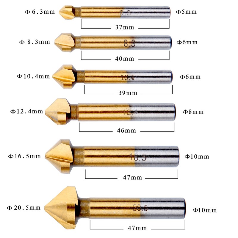 Countersink Metal Countersink Set for Wood 90° Countersink Drill HSS