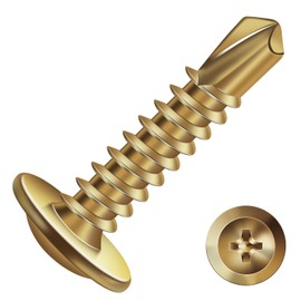 #8 x 3/4" Sheet Metal Screws 250Pcs Bronze 410 Stainless Steel Truss Head Tek Screws Fast Self Tapping Screws by SG TZH