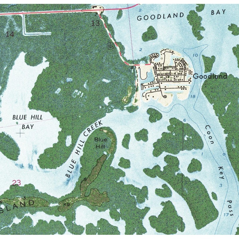 Marco Island 1973 USGS Custom Florida Old Topographial Map 7x7