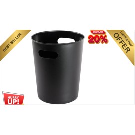 Mainstays  Mainstays 2.64 Gallon Wastebasket – Black Plastic Trash Can, Bathroom/Offic