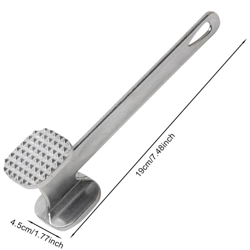 Meat Tenderizer Hammer, Stainless Steel Meat Mallet Kitchen Tool, Double