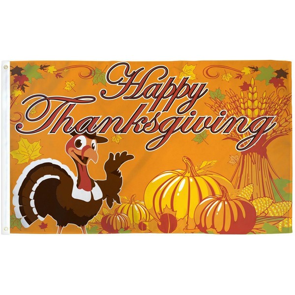 Unbranded 10 x "HAPPY THANKSGIVING TURKEY" flag 3x5 ft polyester